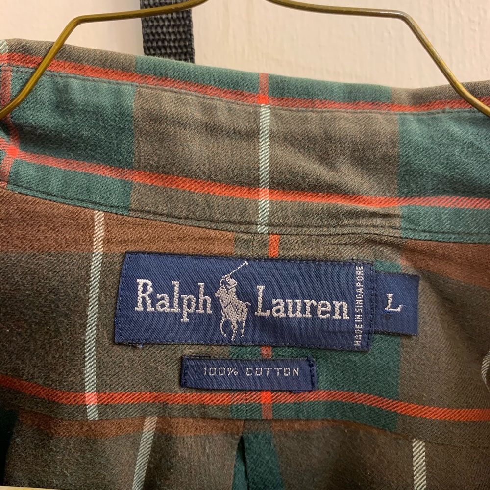 Ralph Lauren plaid shirt large brown green red